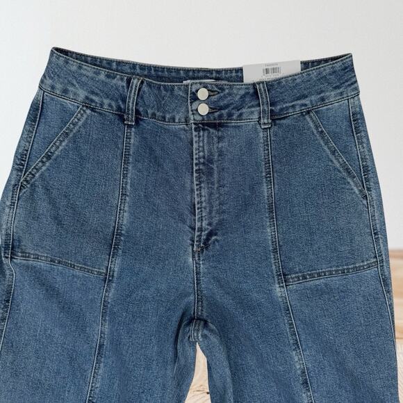 And Now This The Seam Front Wide Leg NEW Jeans Sz 31 Womens M Wash Super Cool - Picture 4 of 9